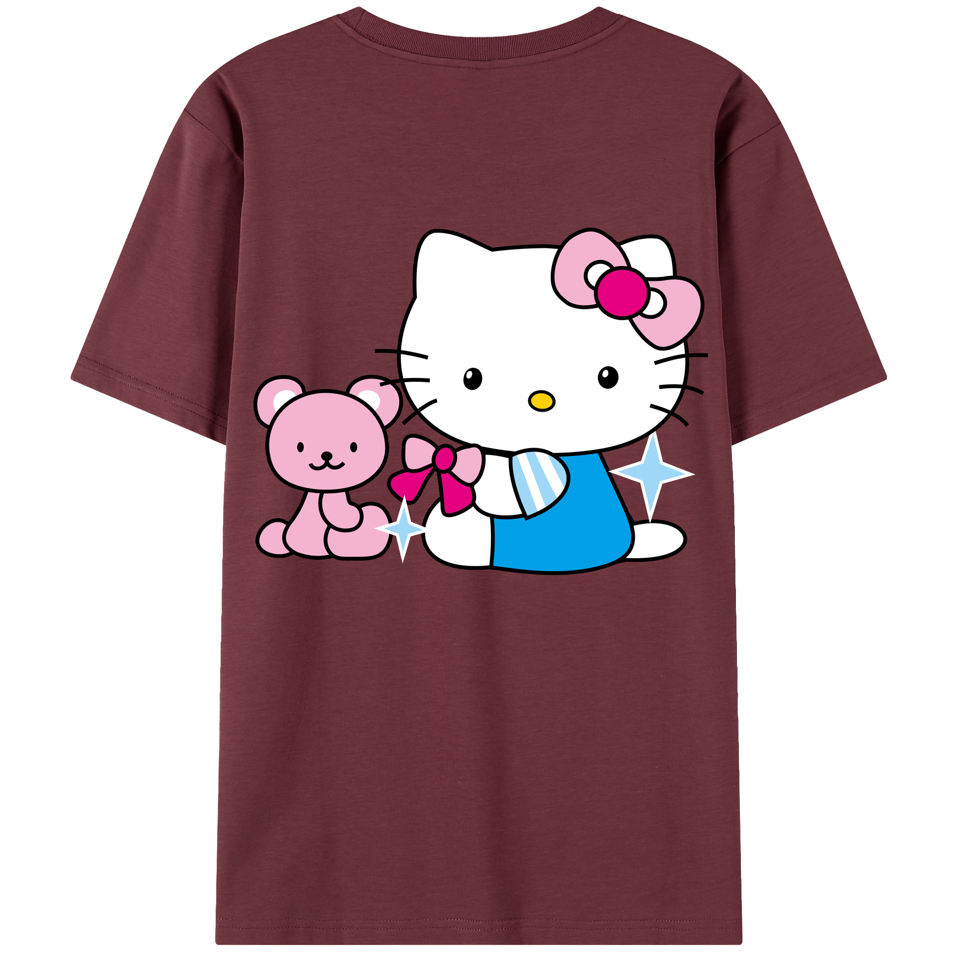 （画像用） Hello Kitty ハローキティ 綿100％半袖Tシャツ（背面プリント）